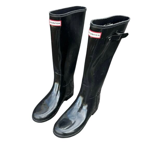 Hunter Shoes - Hunter Women’s Original Refined Tall Gloss Waterproof Rain Boots Size 7